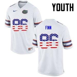 Youth Florida Gators #86 Jacob Finn NCAA Nike White USA Flag Fashion Authentic Stitched College Football Jersey WWX6562SJ